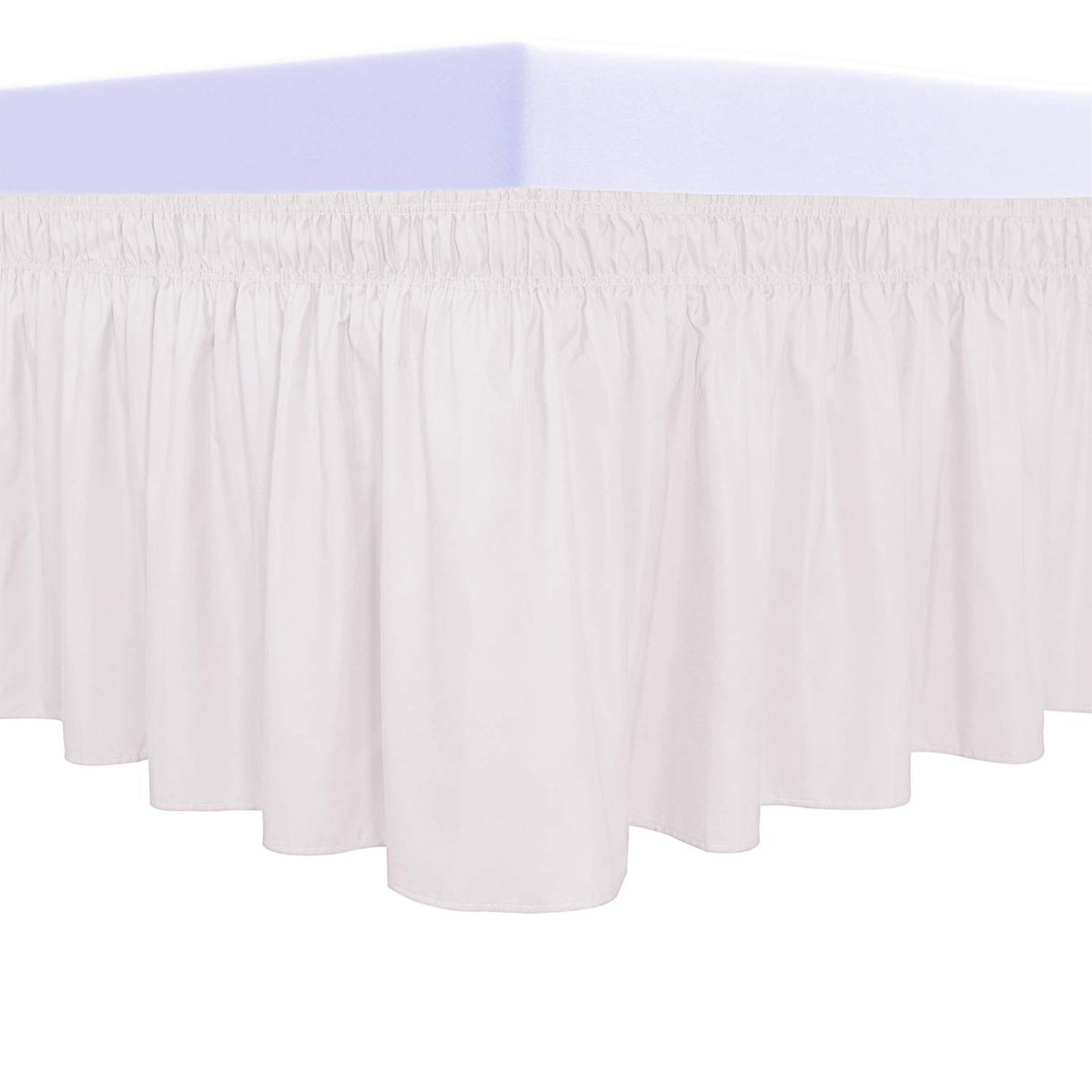 PureFit Wrap Around Ruffled Bed Skirt, White, Queen/King - 18" Drop