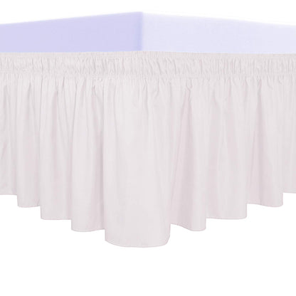 PureFit Wrap Around Ruffled Bed Skirt, White, Queen/King - 18" Drop
