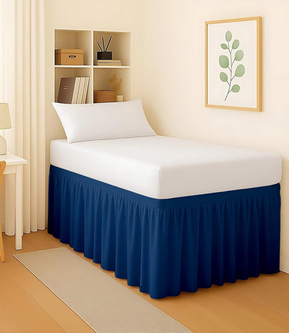 Mattress-Homes College Dorm Bed Skirt Twin XL, 42 Inch Drop Extra Long Bed Skirt, Split Corner Tailored Dust Ruffle, Premium Brushed Microfiber, Wrinkle Resistant, White
