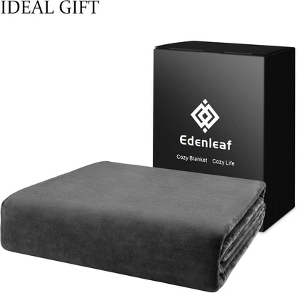 Edenleaf Oversized Blanket 120x120 Inches, Giant Huge Companion for Bed, Sofa,Travel and Camping, Extra Large Big Soft Blanket Fits the Whole Family and Outdoors, Dark Grey 10'x10'