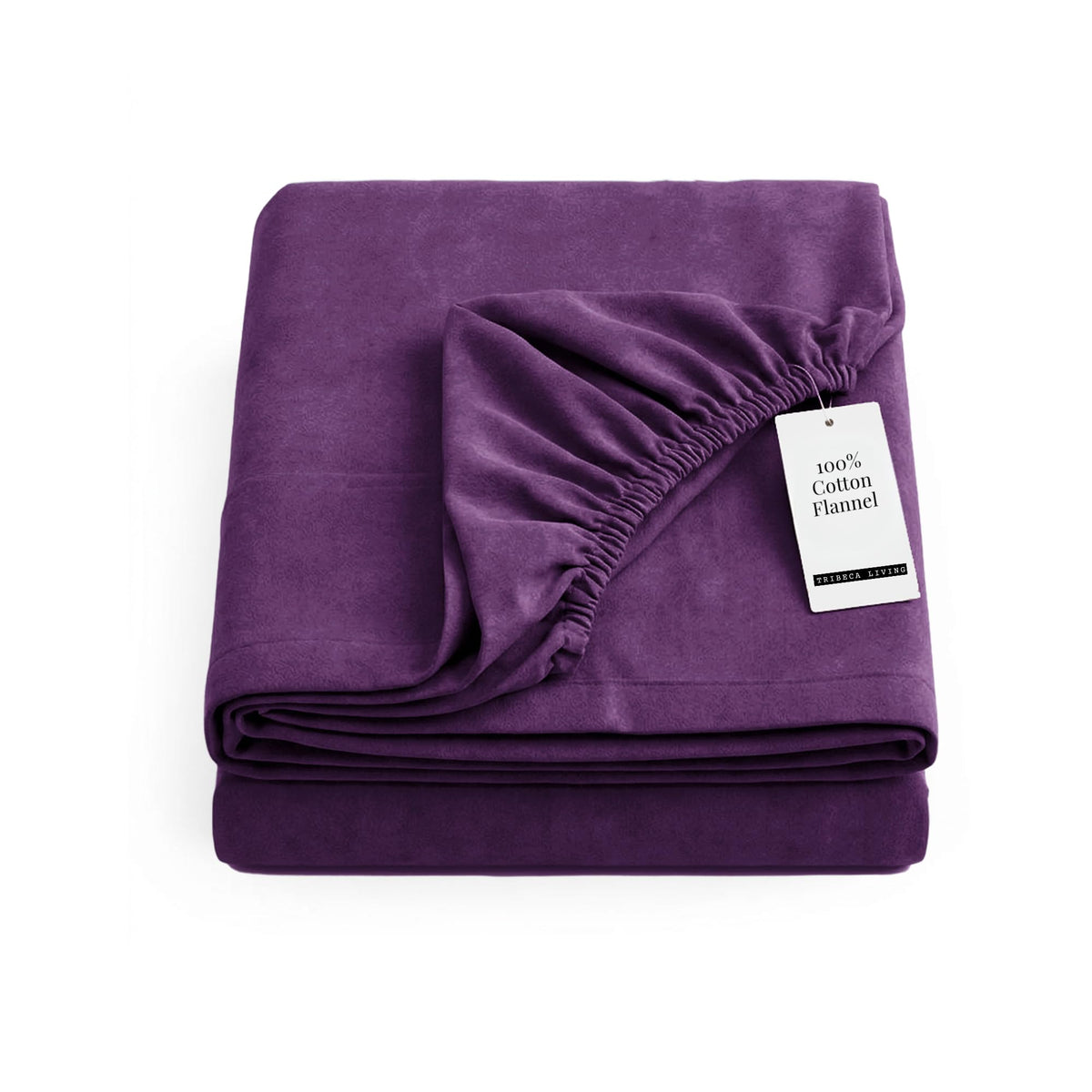 Tribeca Living King Cotton Flannel Flat Sheet Only 170-GSM - Oversized 112 x 106 Inch Dimensions for Generous Bed Coverage - Soft Breathable Bedding in Lavender