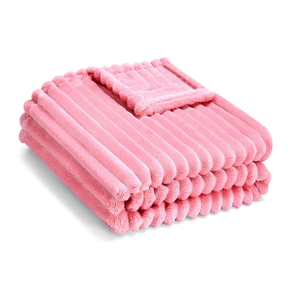 Soft Fleece Baby Blanket Ultra Cozy Baby Blankets for Boys Girls Warm and Lightweight Infant Toddler Newborn Receiving Gift with Reversible Stripes for Crib Stroller, 30x40 Inch, Cream