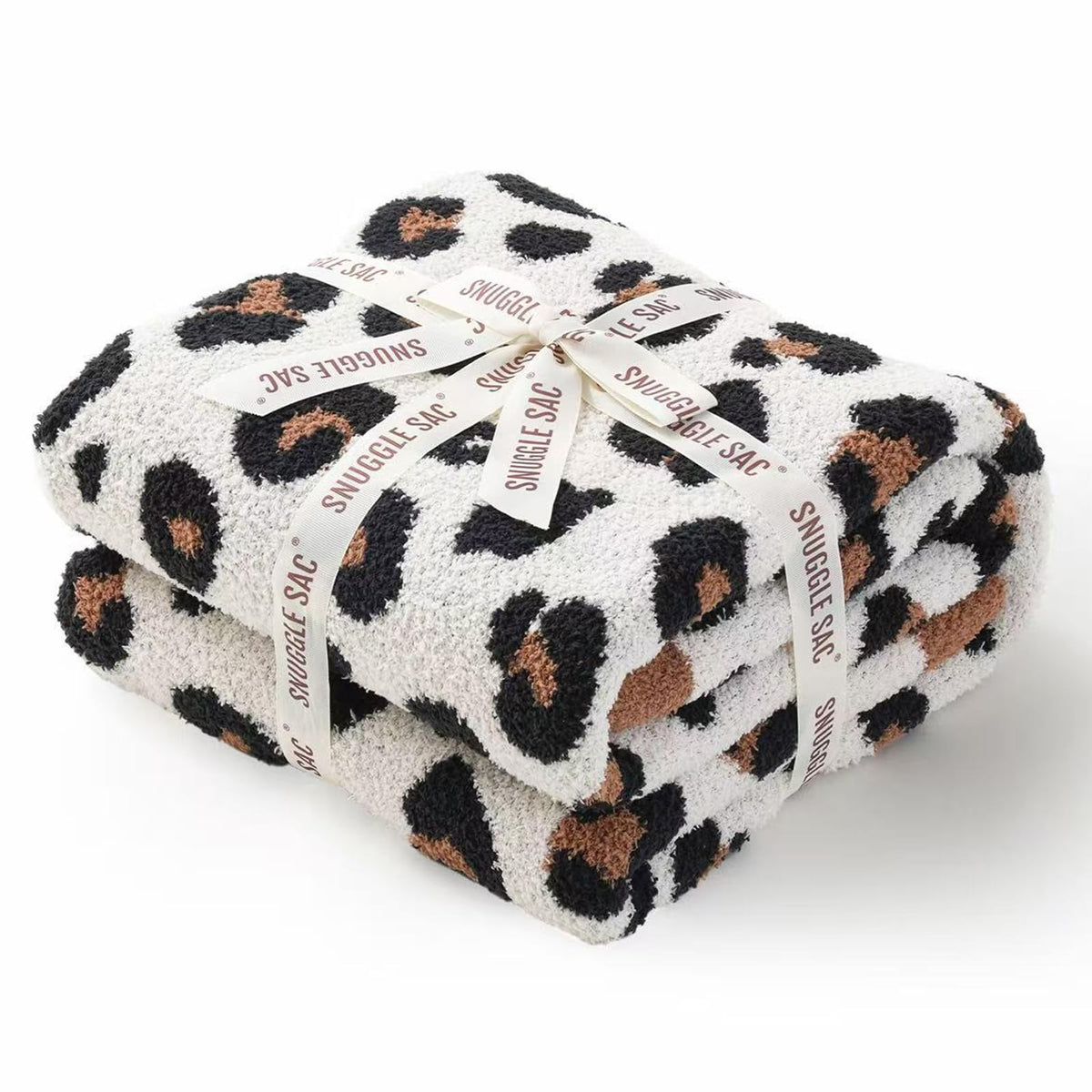 Snuggle Sac Leopard Throw Blanket for Couch Bed Sofa 50x60 inches, Reversible Beige Leopard Blanket Ultra Soft Cozy Blankets for Women Mothers Birthday Gifts