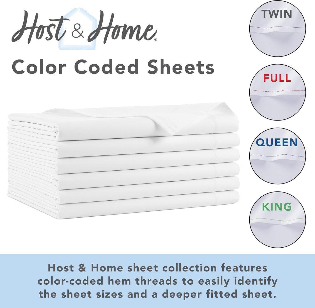 Arkwright Bulk King Flat Bed Sheets - Pack of 6 - Soft Hypoallergenic Cotton Blend Top Sheet Only, Hotel Collection Bedding for Hosts, Resorts, and Vacation Rentals, White