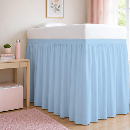 Cottingon Twin XL 32 Inch Drop Extended Dorm Room Bed Skirt,100% Microfiber College Bed Essentials Extra Long Size Dust Ruffle,White