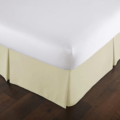 Pleated Queen Bed Skirt 14 Inch Drop Wrinkle Resistant Microfiber White