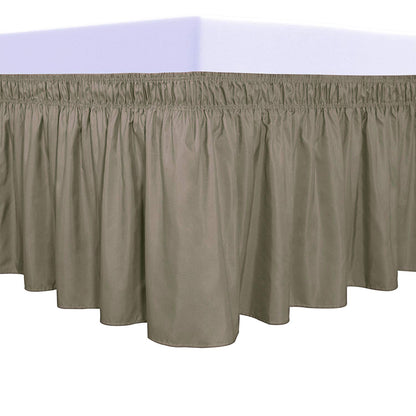 PureFit Wrap Around Ruffled Bed Skirt, White, Queen/King - 18" Drop