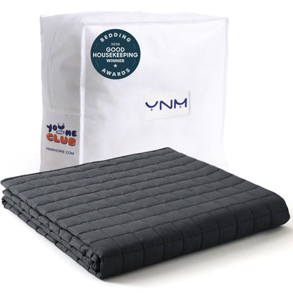YnM 15lbs Weighted Blanket for Adults, 48x72 Inches, Dark Grey
