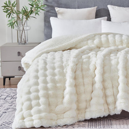 50"x60" Ultra-Soft Fuzzy Faux Fur Throw Blanket, Brown Tie Dye