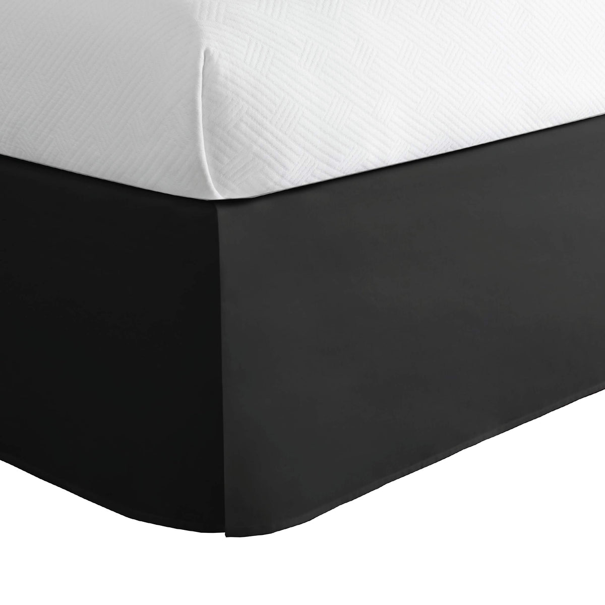 Today’s Home Classic Tailored Bed Skirt Dust Ruffle, Microfiber, 14" Drop Length, King, Black