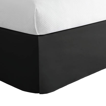 Today’s Home Classic Tailored Bed Skirt Dust Ruffle, Microfiber, 14" Drop Length, King, Black