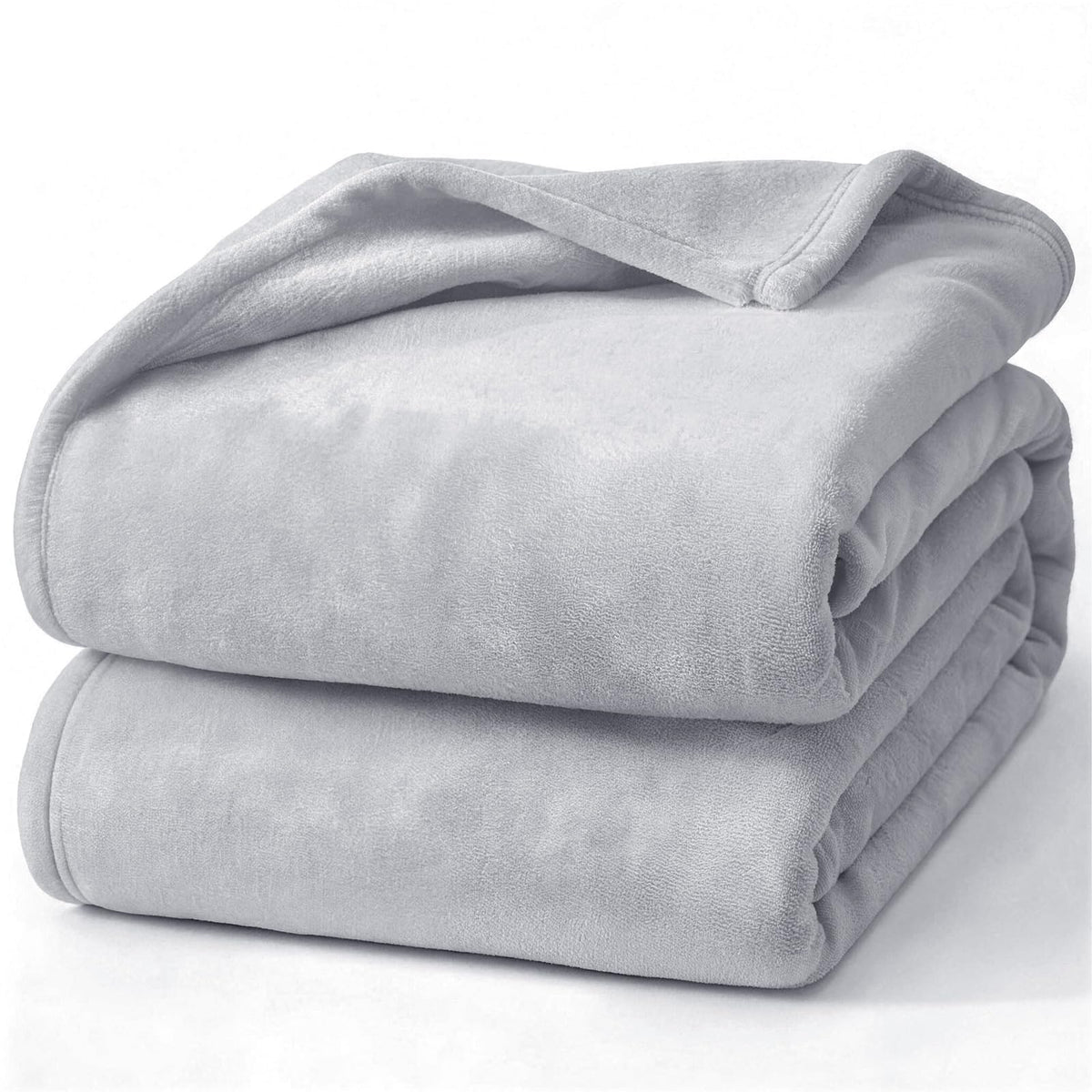 Hansleep Twin Grey Fleece Blanket, Soft Flannel Bed Blanket