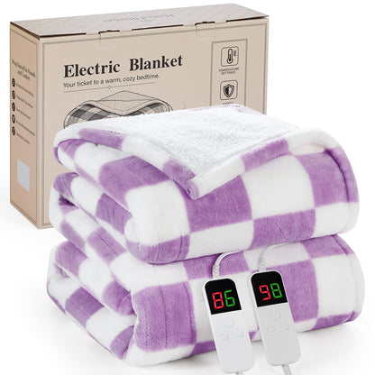 Pink Heated Blanket Electric Throw 50"X60", Heating Blanket Throw