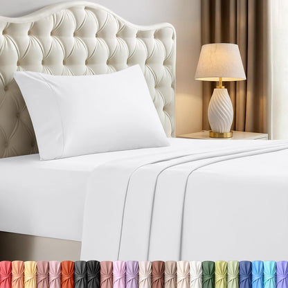 Queen Sheets Set, 4 Pieces 16" Deep Pocket Hotel Luxury Bed Sheets, Grey