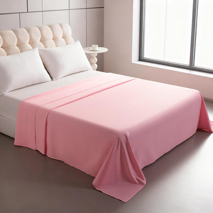 Bedding Twin Flat Sheet - Soft Brushed Microfiber, Shrinkage and Fade Resistant Top Sheet - Easy Care - 1 Flat Sheet Only, Pink