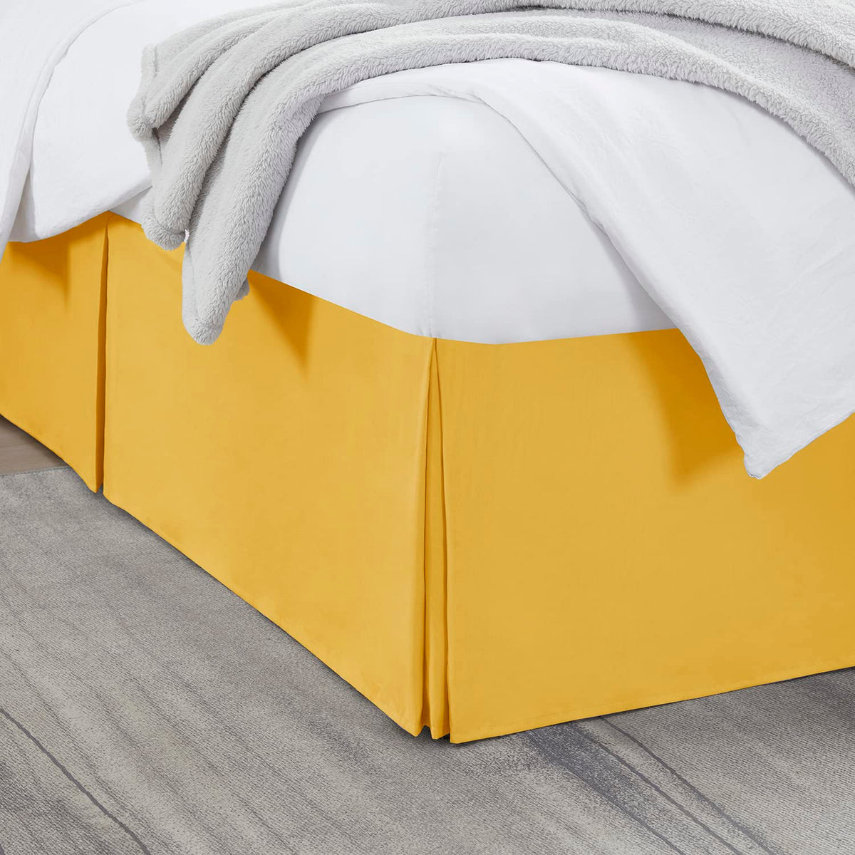 Nestl Linen Bed Skirt Queen Size - Queen Bed Skirt 14 Inch Drop - Brushed Microfiber Bed Skirts - Hotel Quality Pleated Bed Skirt - Shrinkage & Fade Resistant