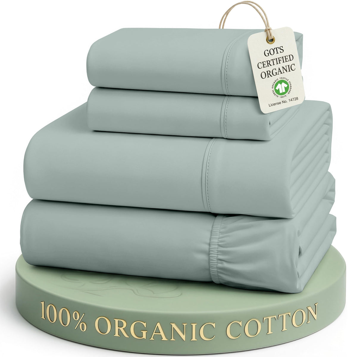 LANE LINEN Queen Sheets 100% Organic Cotton 4pc Percale Cooling - White