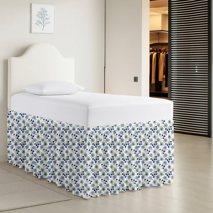Cottington Lane Ruffled Dorm Room Bed Skirt Twin XL 30 Inch Drop, White