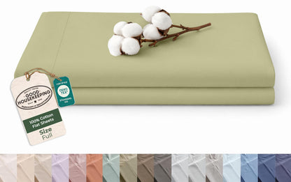 Royale Linens 100% Organic Cotton Full Size Flat Sheet Only - Percale Top Sheets - Full Flat Sheet Sold Separately - Lightweight & Super Soft 100% Cotton White Bed Sheets Only (81" x 96", White)