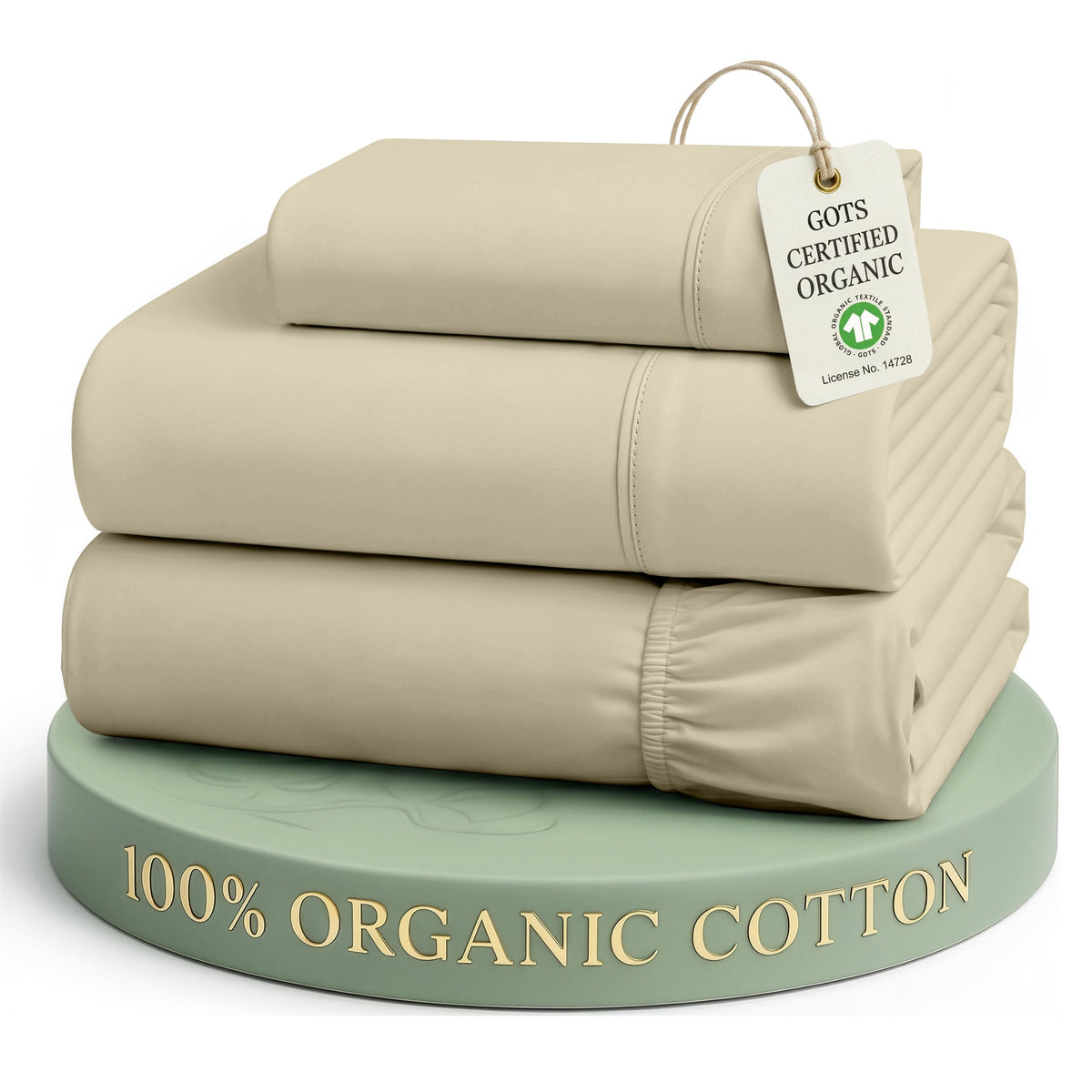 LANE LINEN Queen Sheets 100% Organic Cotton 4pc Percale Cooling - White