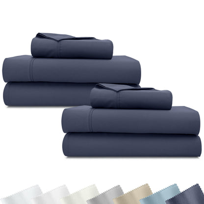 California Design Den Soft 100% Cotton Sateen Queen Bed Sheets Set, White