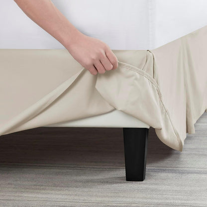 Nestl Linen Bed Skirt Queen Size - Queen Bed Skirt 14 Inch Drop - Brushed Microfiber Bed Skirts - Hotel Quality Pleated Bed Skirt - Shrinkage & Fade Resistant