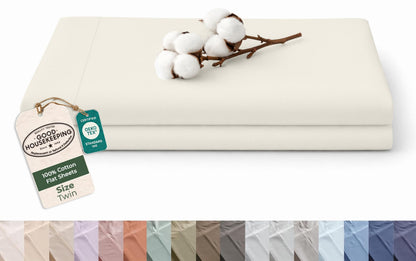 Royale Linens 100% Organic Cotton Full Size Flat Sheet Only - Percale Top Sheets - Full Flat Sheet Sold Separately - Lightweight & Super Soft 100% Cotton White Bed Sheets Only (81" x 96", White)