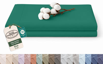 Royale Linens 100% Organic Cotton Full Size Flat Sheet Only - Percale Top Sheets - Full Flat Sheet Sold Separately - Lightweight & Super Soft 100% Cotton White Bed Sheets Only (81" x 96", White)