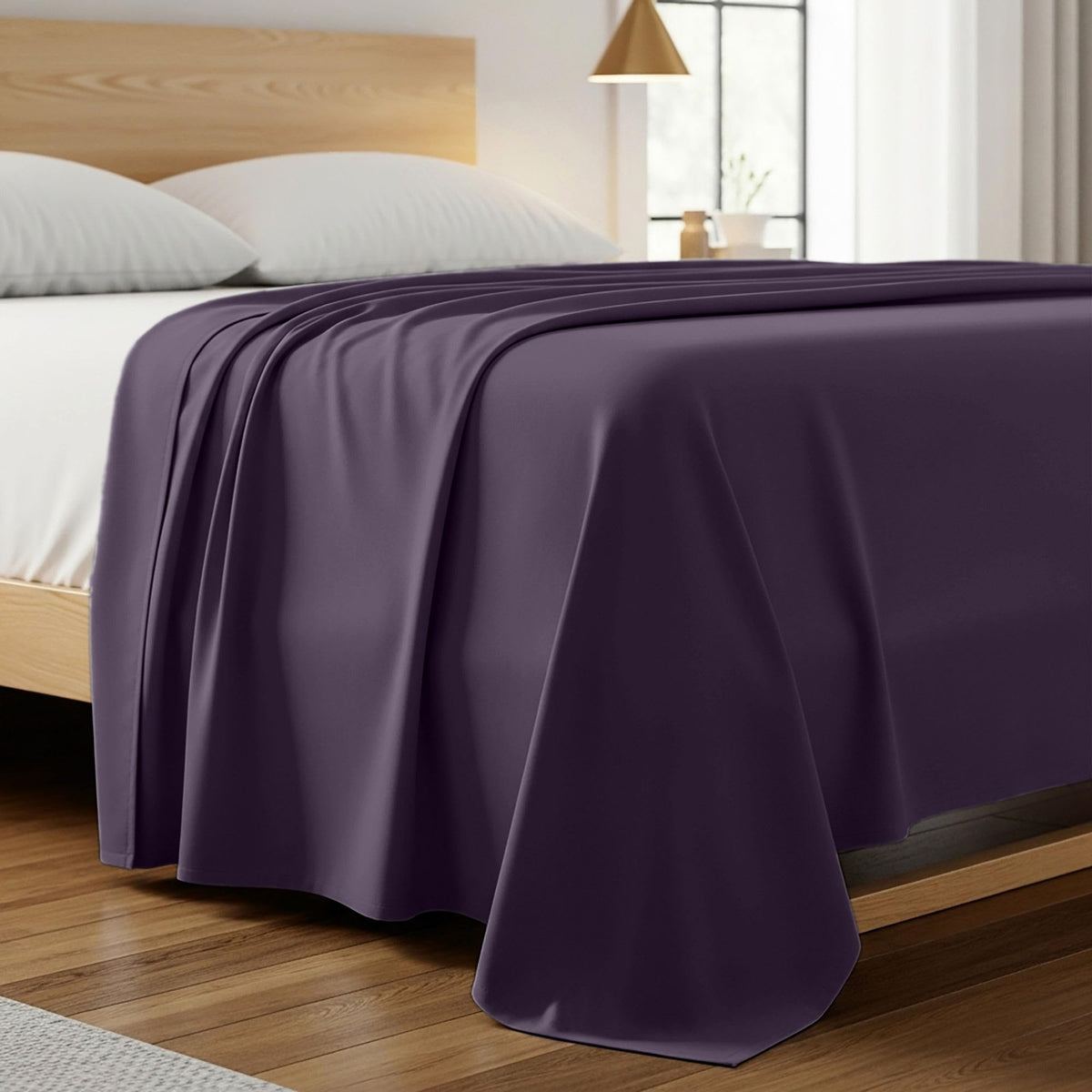 Mellanni King Size Flat Sheet - Iconic Collection Bedding
