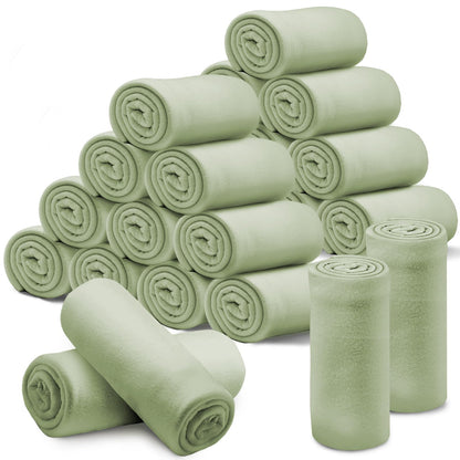 24 Pcs Fleece Blankets Bulk 60 x 50 in, Throw Blankets in Bulk for Wedding, Lightweight Blankets for Bed, Couch, Outdoor Use, Homeless Donation, with Oeko-tex Standard 100 Certified (Blue)
