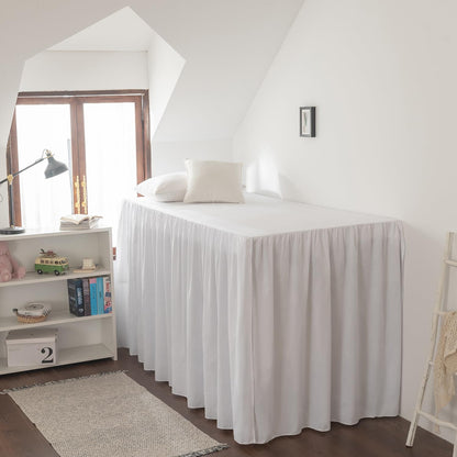 Dorm Room Bed Skirt Twin XL, College Dorm Bed Skirt-White, 34 Inch