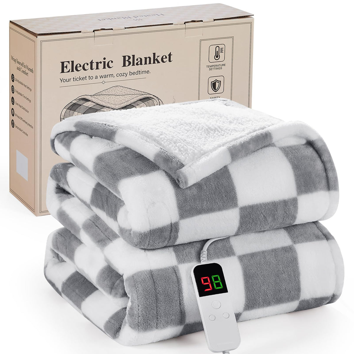 Pink Heated Blanket Electric Throw 50"X60", Heating Blanket Throw