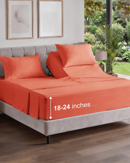 Extra Deep King Sheet Set - 4 Piece Breathable & Cooling - Antique White