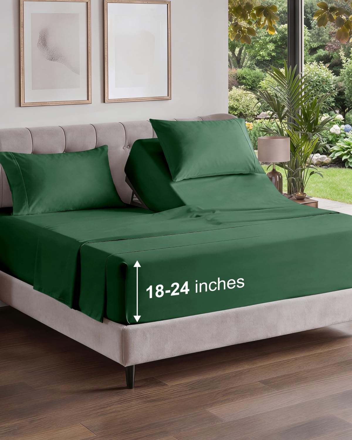 Extra Deep King Sheet Set - 4 Piece Breathable & Cooling - Antique White