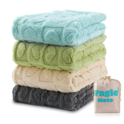 4 Pcs Baby Blankets, Fluffy Small Crib Baby Blankets for Boys, Fleece Checkered Blanket, Toddler Receiving Blankets 30×40