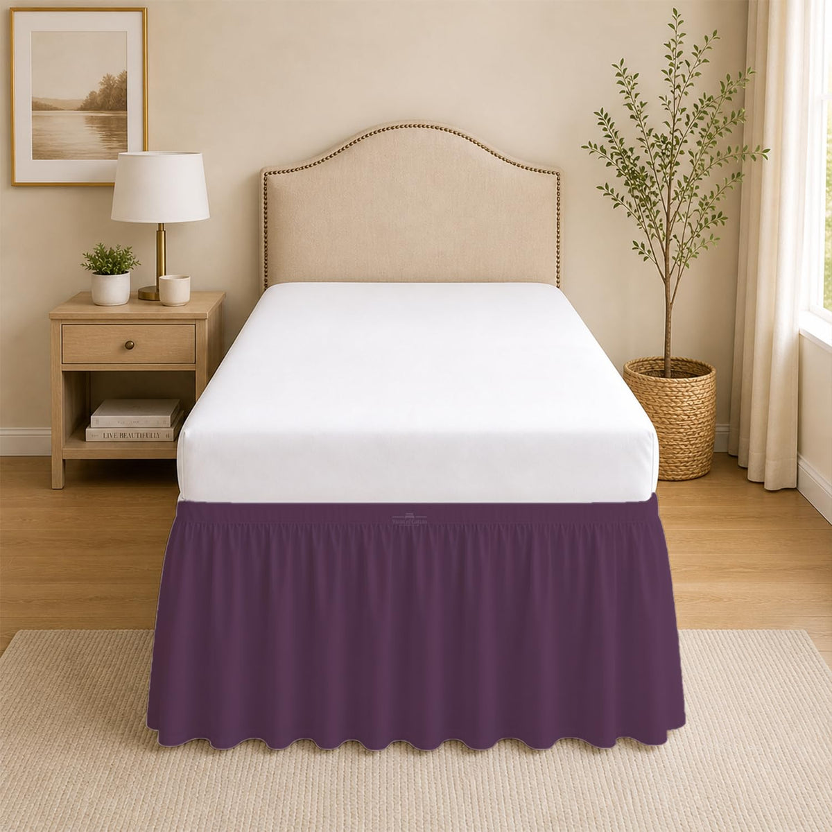 Dorm Room College Microfiber Ruffled Bedskirts Twin-XL 30" Drop, Black