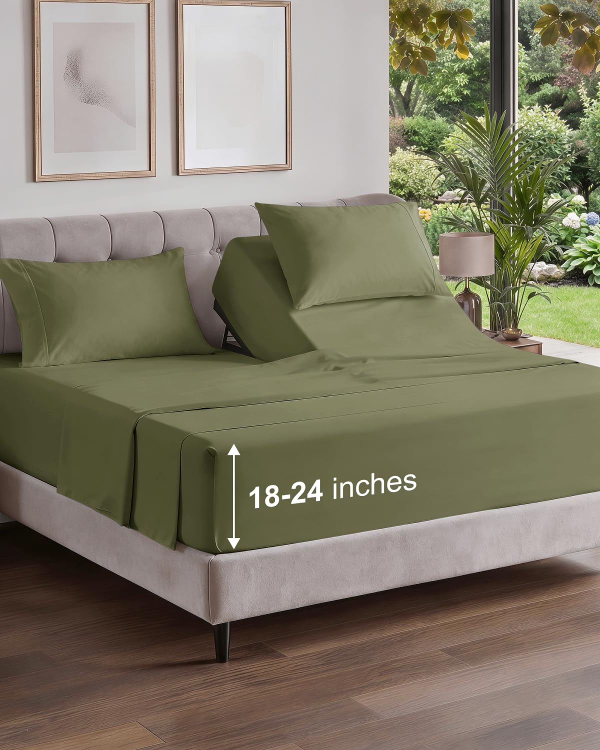 Extra Deep King Sheet Set - 4 Piece Breathable & Cooling - Antique White