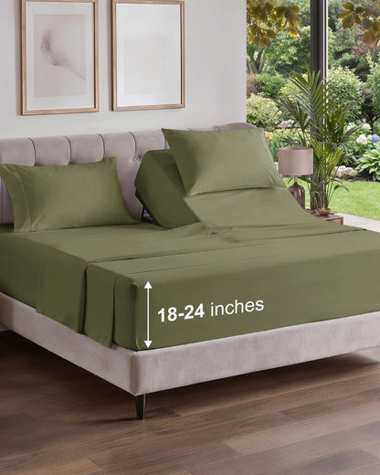 Extra Deep King Sheet Set - 4 Piece Breathable & Cooling - Antique White