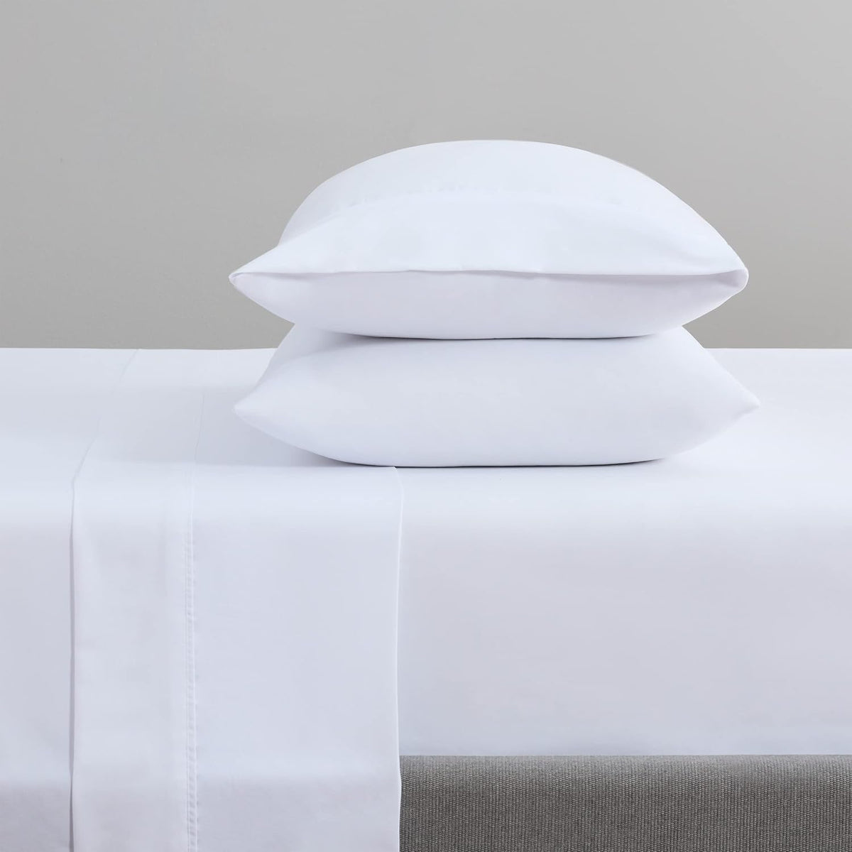 Arkwright Bulk King Flat Bed Sheets - Pack of 6 - Soft Hypoallergenic Cotton Blend Top Sheet Only, Hotel Collection Bedding for Hosts, Resorts, and Vacation Rentals, White