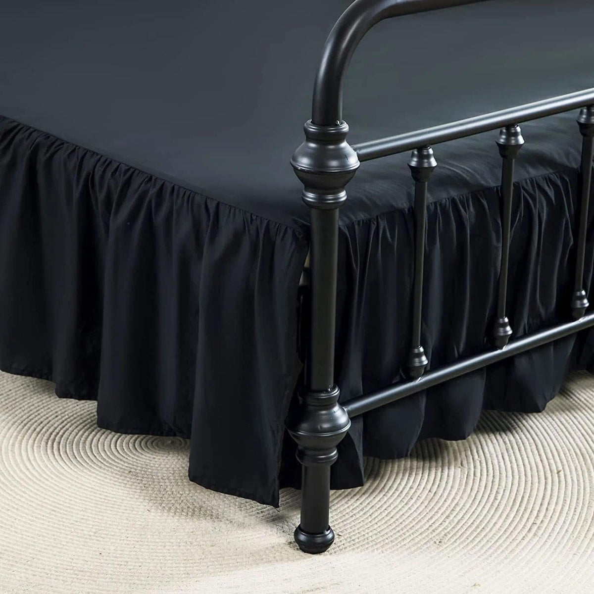 Bed Skirt Queen Size Ruffled Bed Skirt with Split Corners