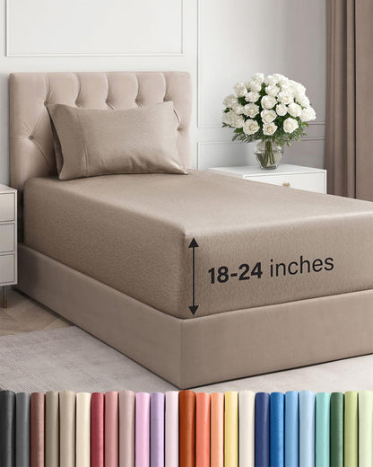 Extra Deep King Sheet Set - 4 Piece Breathable & Cooling - Antique White