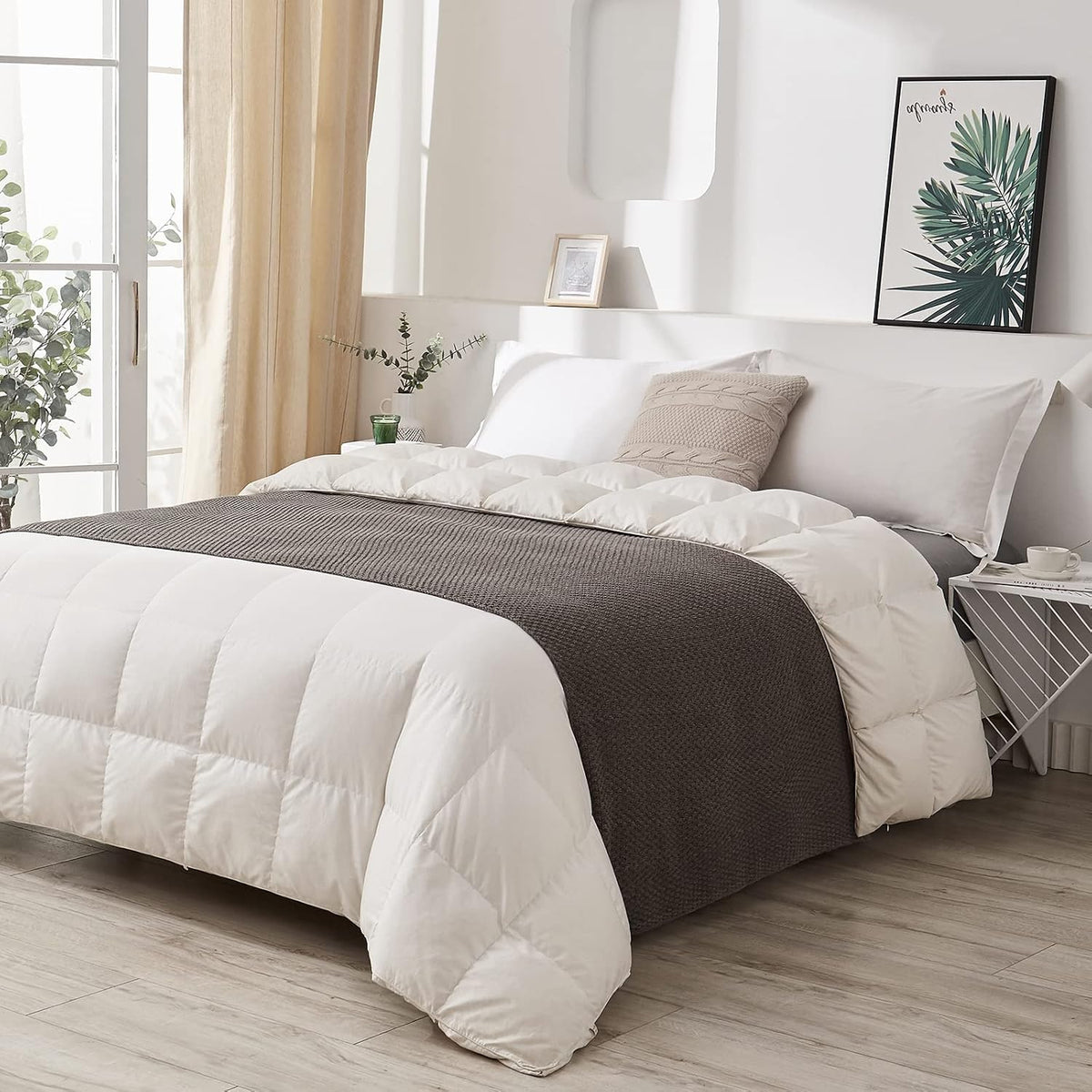 Longhui bedding 100% Cotton Knitted Throw Blanket – Dark Grey, Soft & Cozy, Machine Washable, 51"x63" – Perfect for Living Room, Couch, Sofa, Bed or Travel