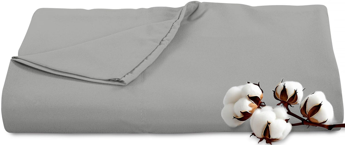 Royale Linens 300 Thread Count 100% Cotton Queen Flat Sheet Only - Super Soft Flat Sheets Only - Top Sheet Sold Separately - Breathable, Cool & Crisp White Flat Sheet (Queen, White)