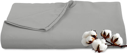 Royale Linens 300 Thread Count 100% Cotton Queen Flat Sheet Only - Super Soft Flat Sheets Only - Top Sheet Sold Separately - Breathable, Cool & Crisp White Flat Sheet (Queen, White)