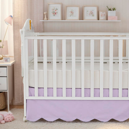 Brandream Scallop Edge Organic Cotton Crib Skirt, Baby Boy, Baby Girl, Gender Neutral Crib Skirt Toddler Bedskirt Farmhouse Chic Nursery Crib Bed Skirt, Boho Bohemian Solid Beige Skirt
