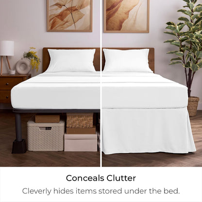 Mellanni Bed Skirt Queen Size - Tailored Drop Bed Skirting