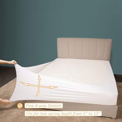 Mrs Awesome Stretch Jersey Box Spring Cover King/Cal King, White