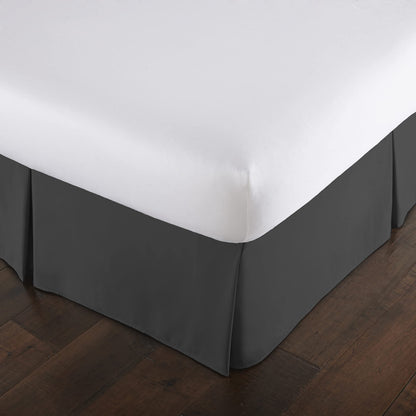 Pleated Queen Bed Skirt 14 Inch Drop Wrinkle Resistant Microfiber White