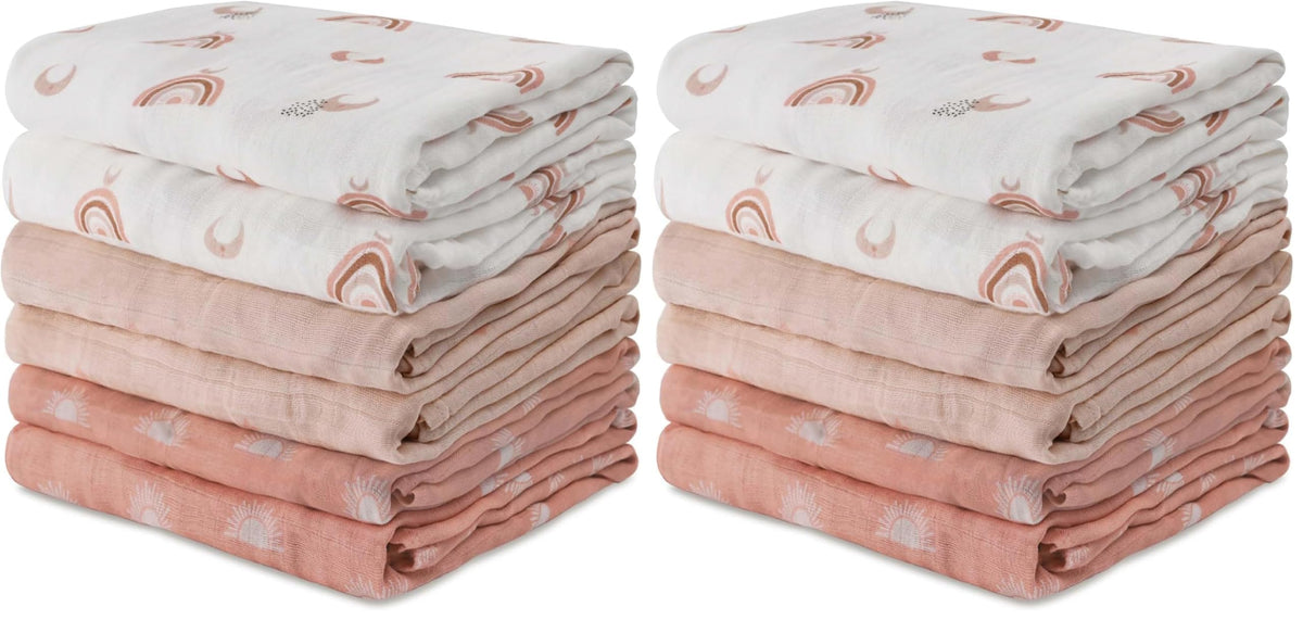 GLLQUEN BABY Receiving Blankets Boy Muslin Swaddle Blankets for Newborn