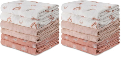 GLLQUEN BABY Receiving Blankets Boy Muslin Swaddle Blankets for Newborn